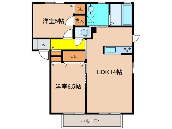 グリーンヴァレー三田Ｂ棟の物件間取画像